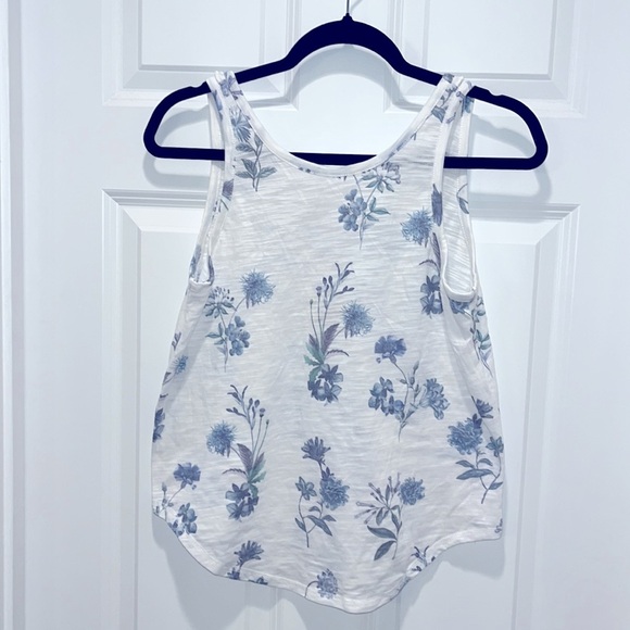 Chaser x Revolve Tank Top Slub Jersey Deep Ruffle V Back cottagecore floral 90s - Picture 6 of 10